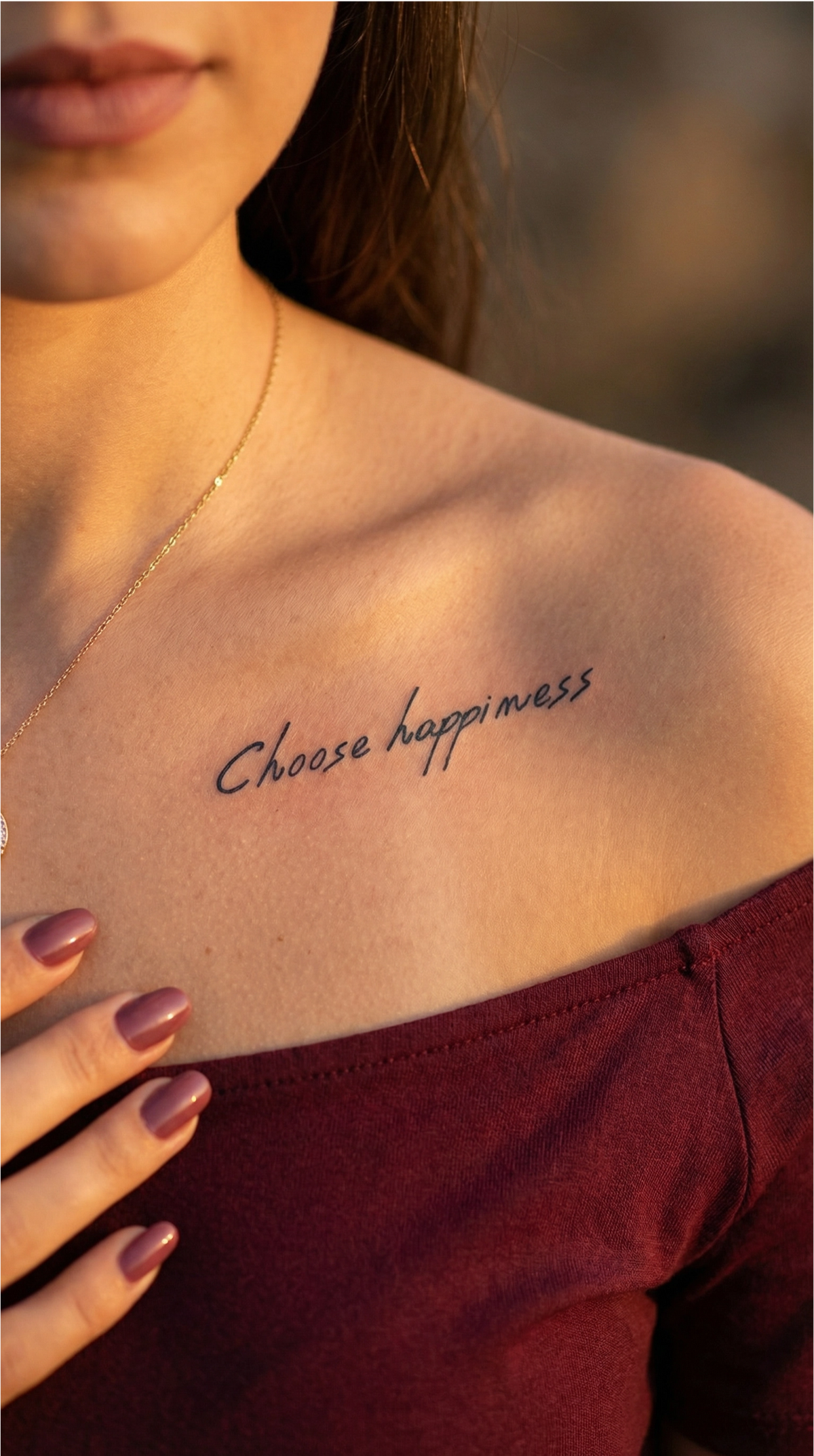 Model temporar cu scris fin, stil citat scurt, potrivit pentru claviculă