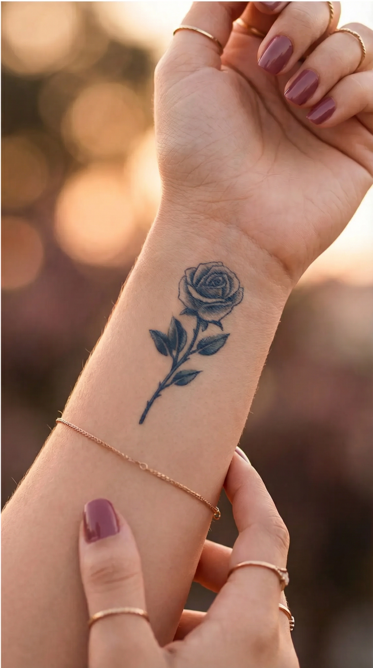 Trandafir delicat, desenat dintr-o singură linie, motiv de tatuaj inspirat de tema Micului Prinț